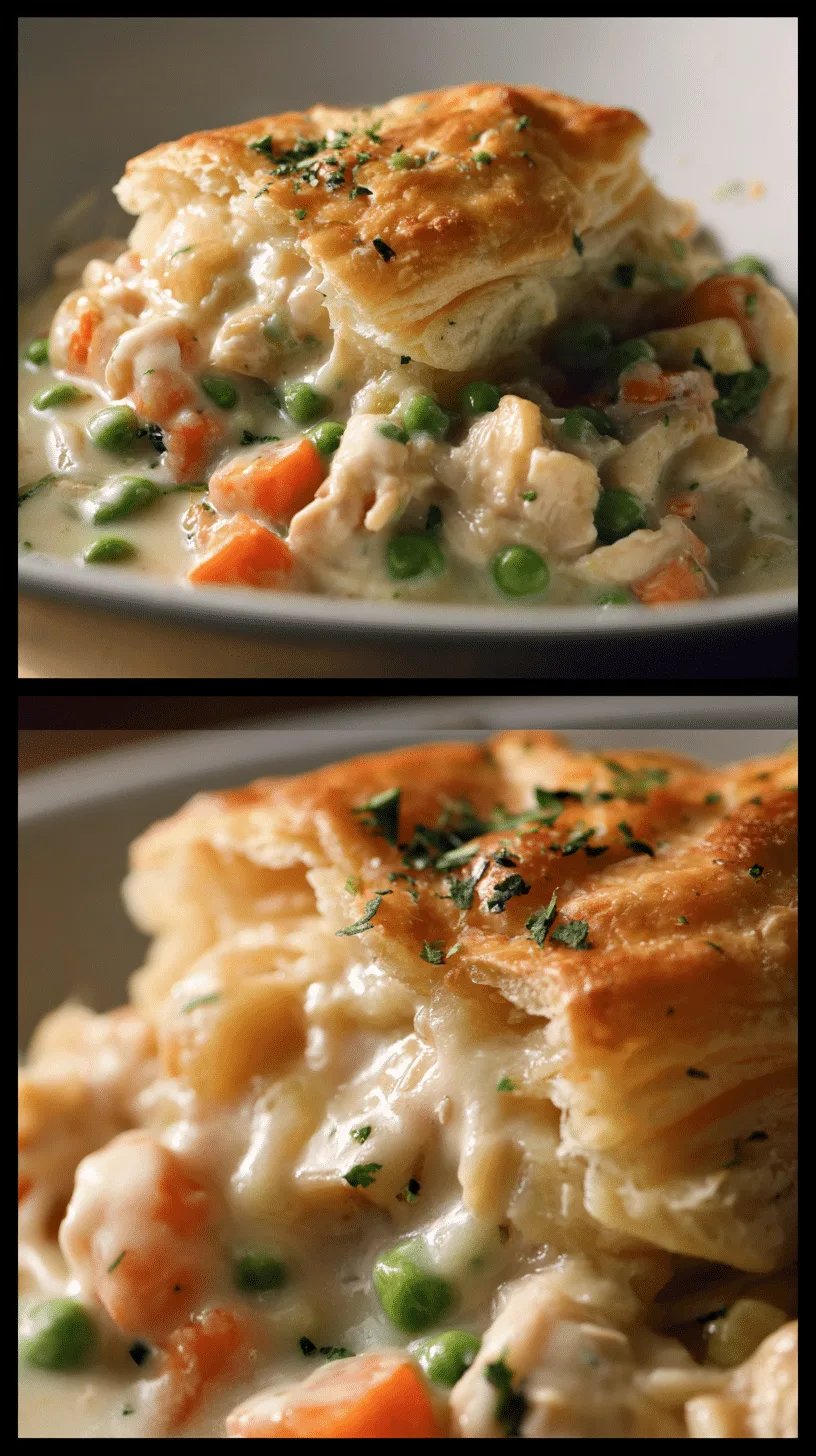 Fresh ingredients for Crockpot Chicken Pot Creamy Crockpot Chicken Pot Pie with golden crust – comforting slow cooker dinner