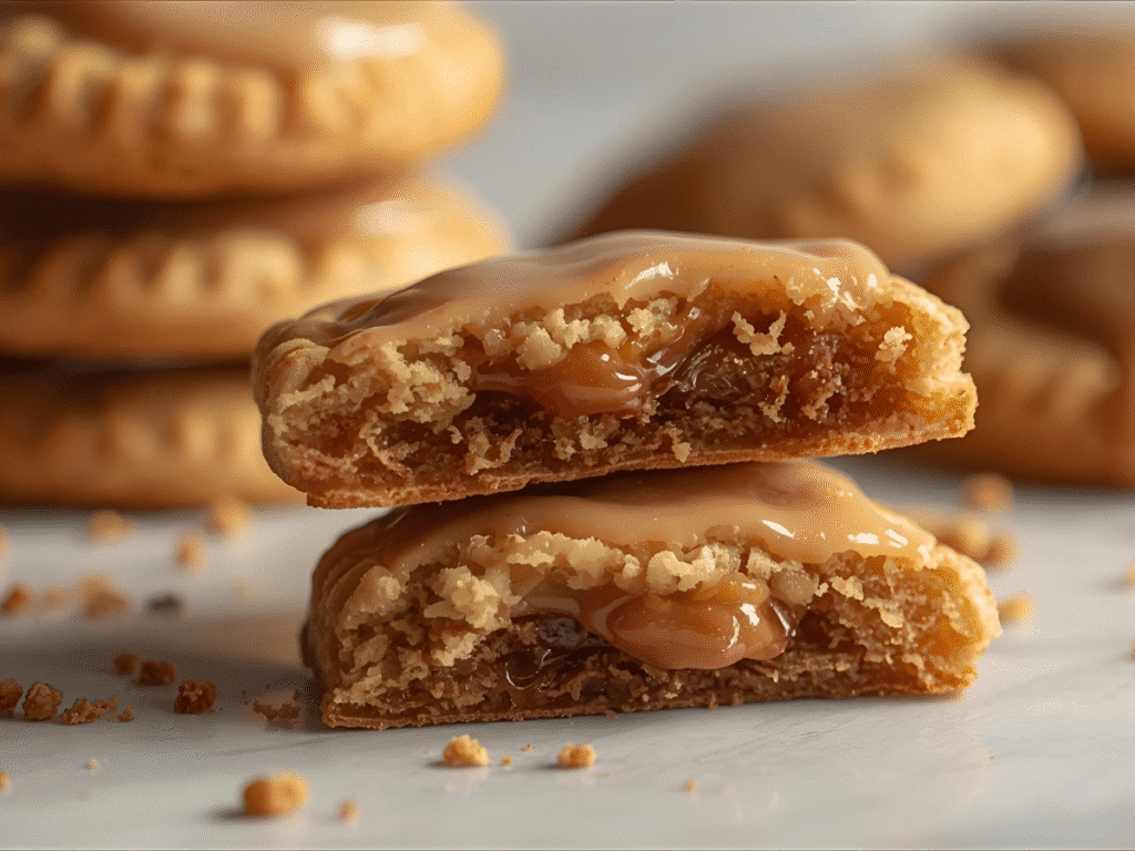 Crimp-edged Brown Sugar Pop Tart Cookies with cinnamon glaze.​
