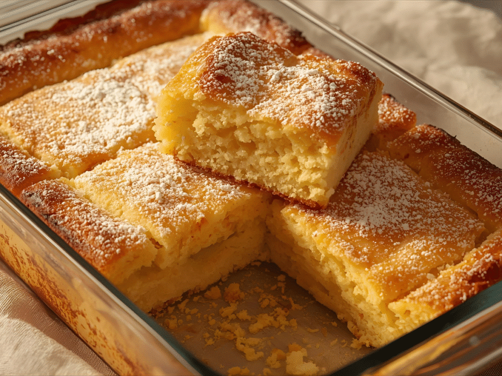 Feature Image Alt Text: Macro shot of the texture of a French Custard Cake style butter cake.