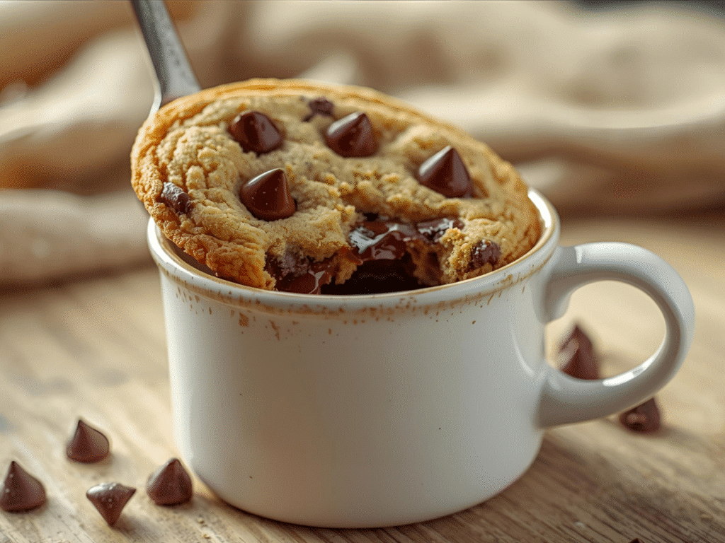 Gooey chocolate chip Mug Cookie in 1 Minute, Easy Mug Cookie, Microwave Mug Cookie Recipe, Dessert In A Mug.​​