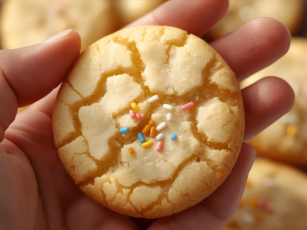 Soft & Buttery Sugar Cookies with sugar sparkle and rainbow sprinkles on parchment.​