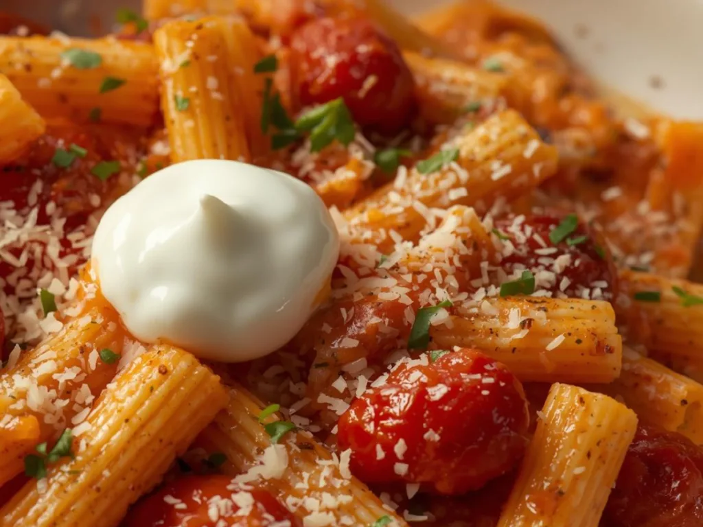 V3: Alt: Tomato pasta with basil