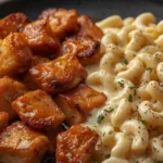 Honey Pepper Chicken Mac Cheese dinner