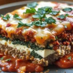 Stuffed Italian meatloaf slices with melted cheese.