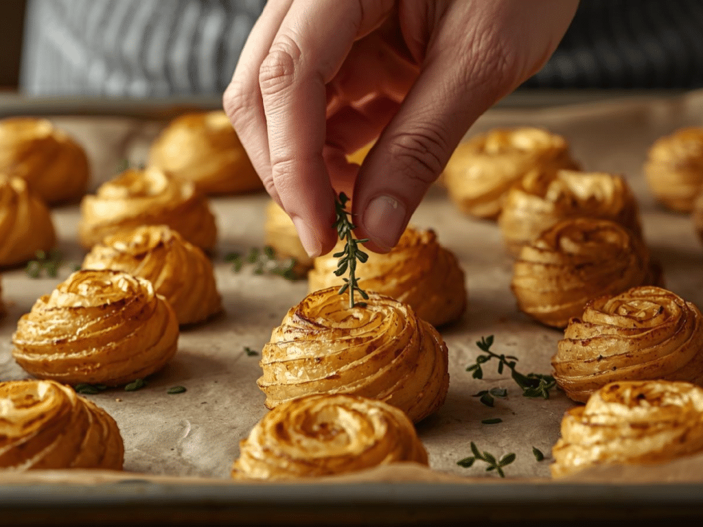 V2: Alt: "Creamy Duchess Potatoes for dinner."