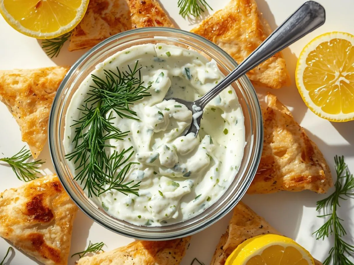 Healthy Tzatziki Sauce in bowl