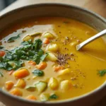 Anti-Inflammatory Golden Detox Soup with turmeric.