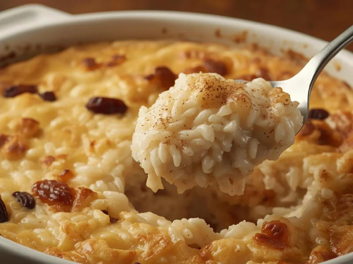Baked rice pudding