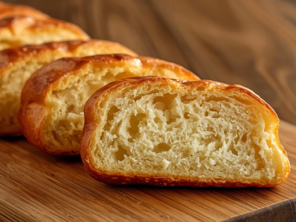 Sliced Fluffy Condensed Milk Bread on Table