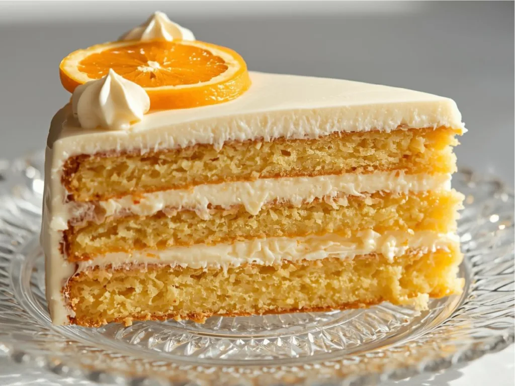 Sliced Orange Dreamsicle Cake