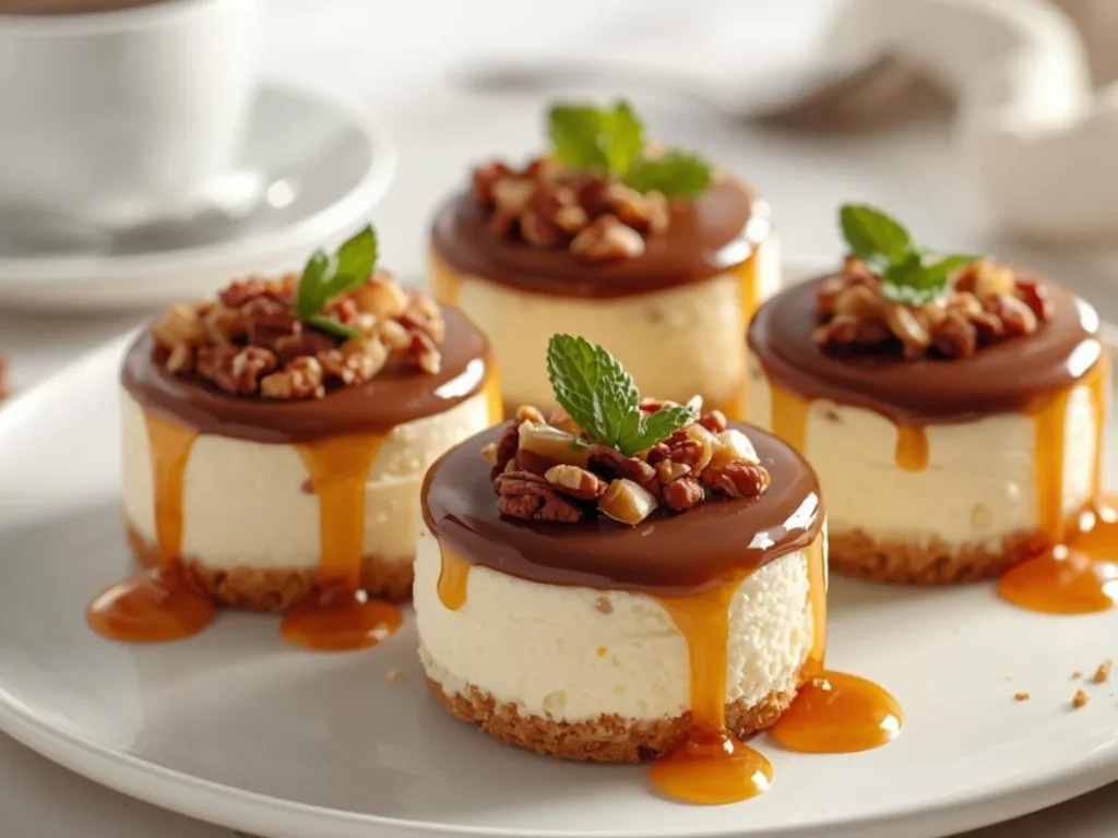 Mini Turtle Cheesecake Recipe photo.