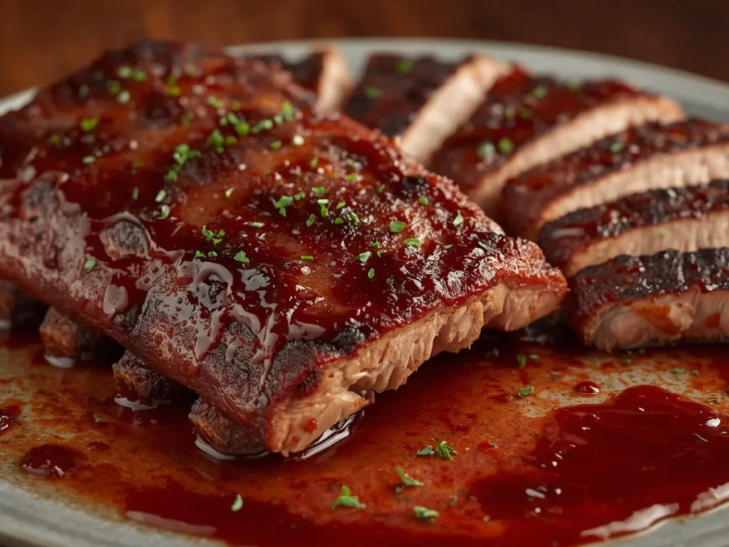 Crockpot  ribs  Easy with thick BBQ sauce