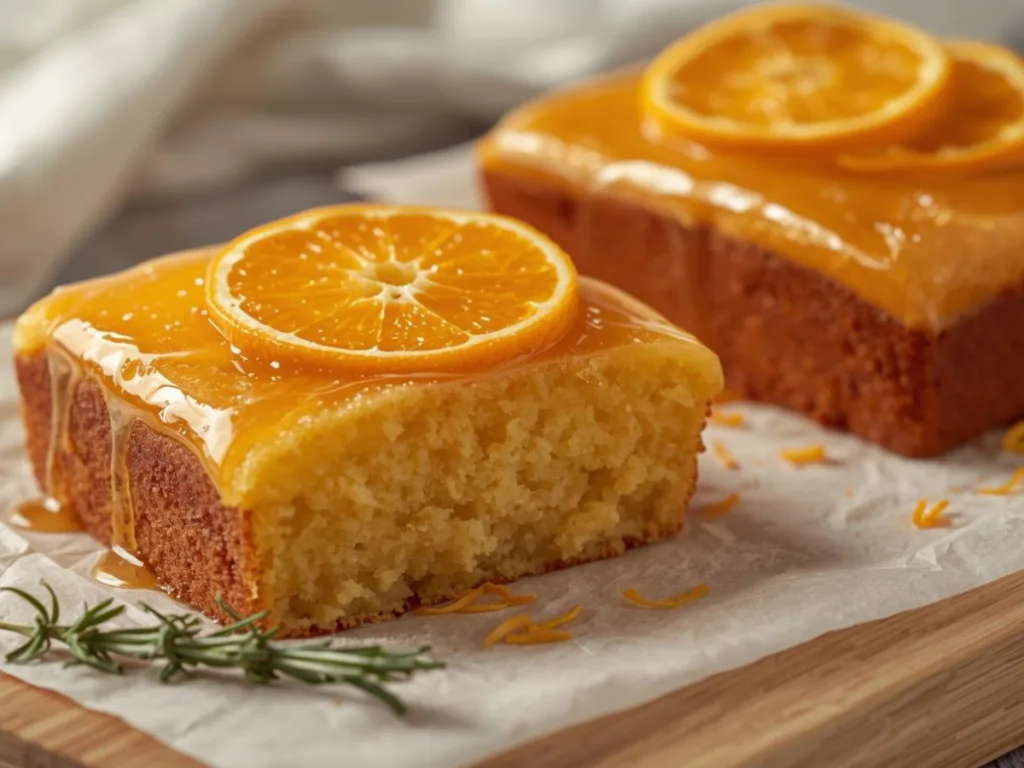 Rustic wooden table featuring Gingered Honey Cake loaves, ideal for Easy Baking Recipes and Ginger Desserts.