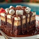 Hot Chocolate Poke Cake drizzle.