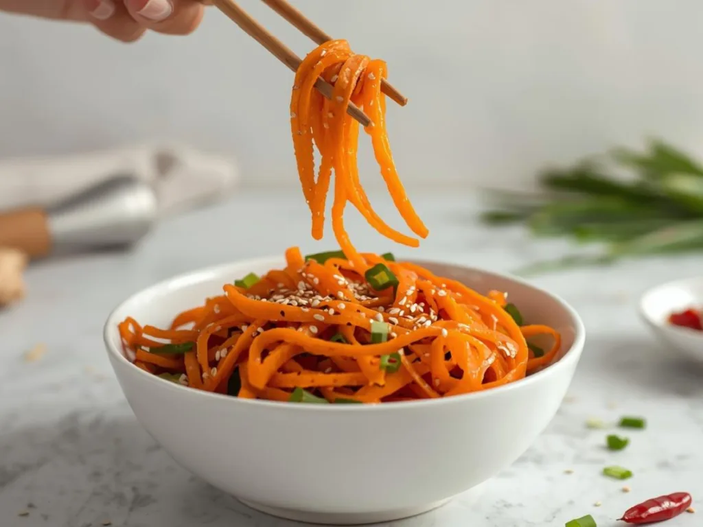 Healthy Asian Carrot Salad dish.