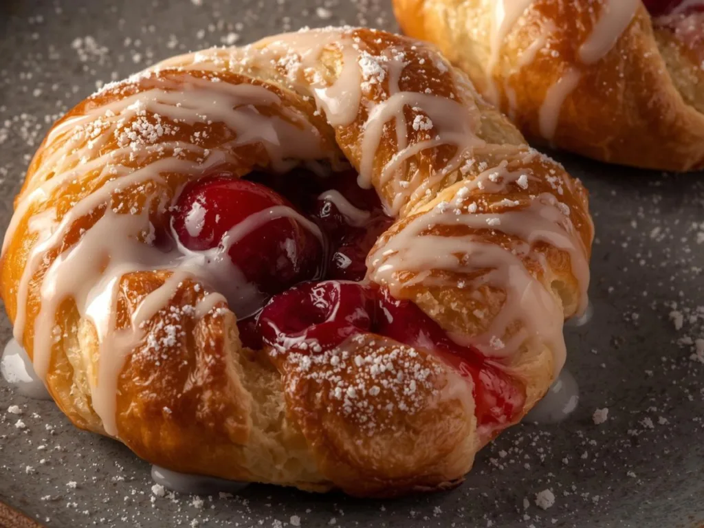 Cherry cream cheese puff pastry
