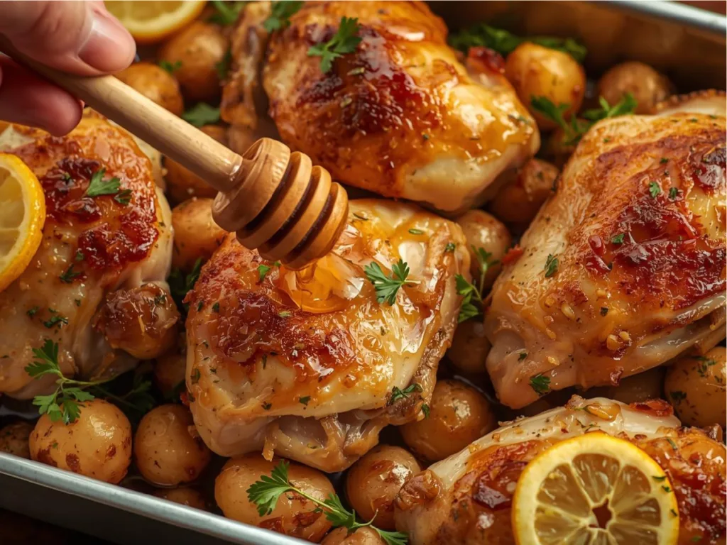 Honey Harissa Chicken bowl with grains