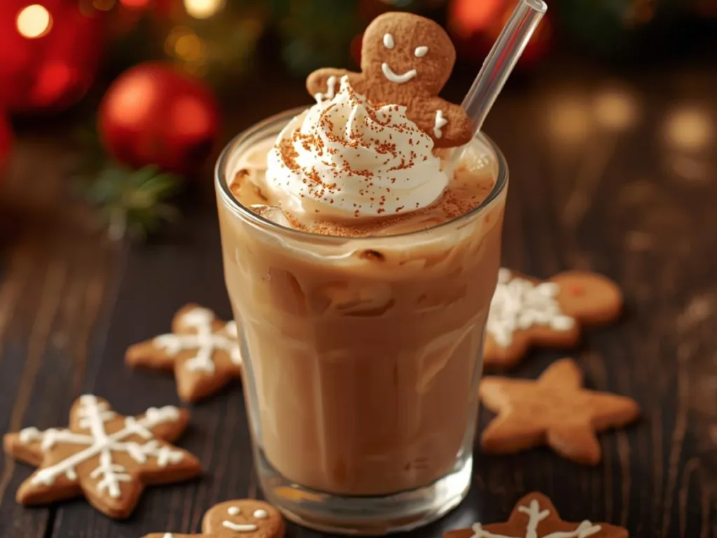 Starbucks Copycat Iced Gingerbread Chai Tea Latte.