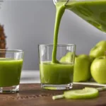 Child enjoying green juice