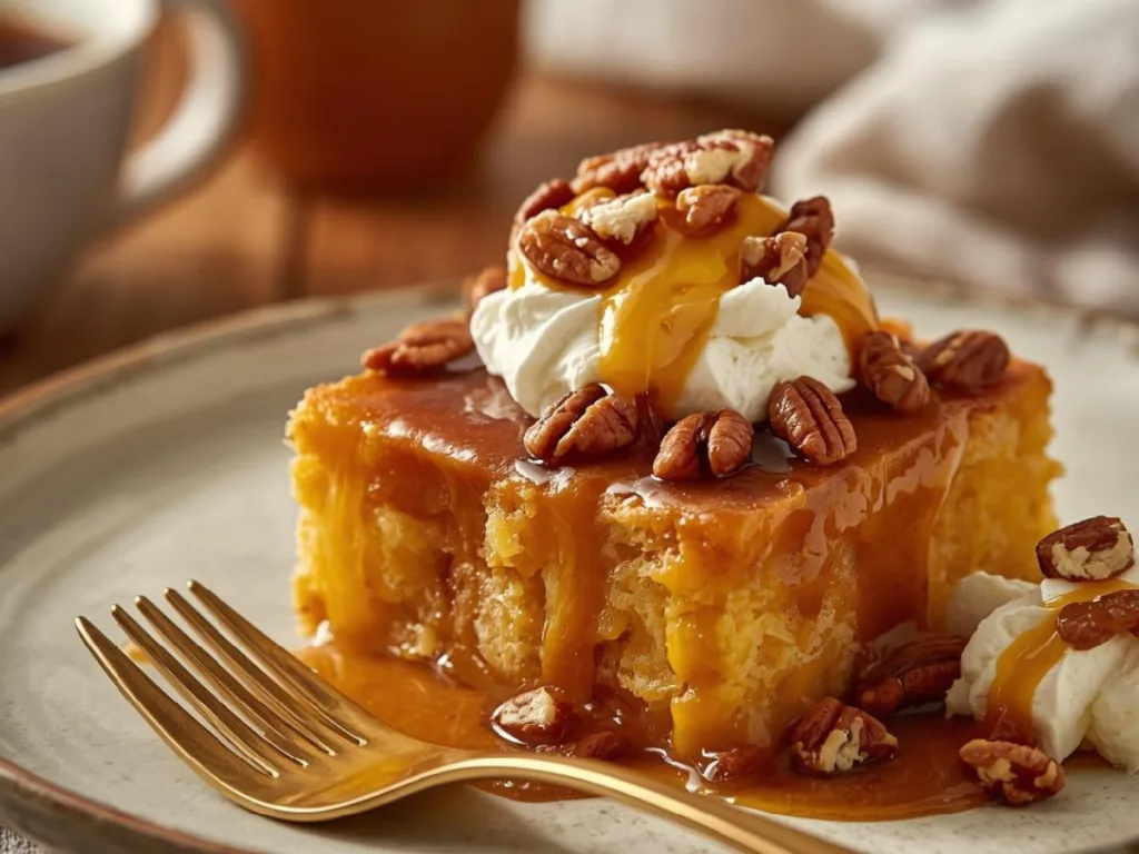 Ramekins of Pumpkin Cottage Cheese Bake topped with cinnamon and nuts.