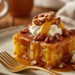 Ramekins of Pumpkin Cottage Cheese Bake topped with cinnamon and nuts.