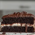 Ring Ding Cake with chocolate glaze.