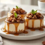 Decadent Turtle Cheesecake Bites.