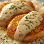 Herb-infused chicken dish.