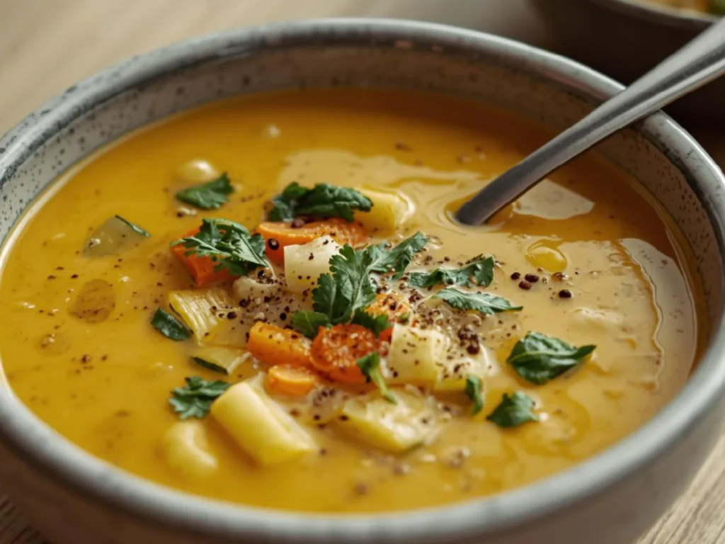 Golden Soup Recipe with turmeric and ginger.