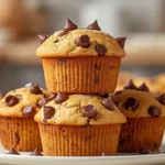 Banana Muffins with Chocolate Chips inside.