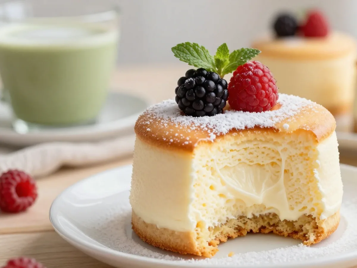 Golden Fluffy Japanese Cotton Cheesecake Cupcakes.
