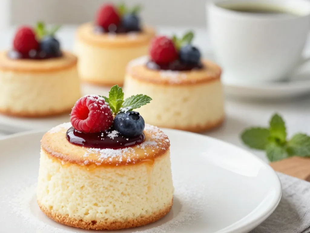 Japanese Cotton Cheesecake in cupcake form.
