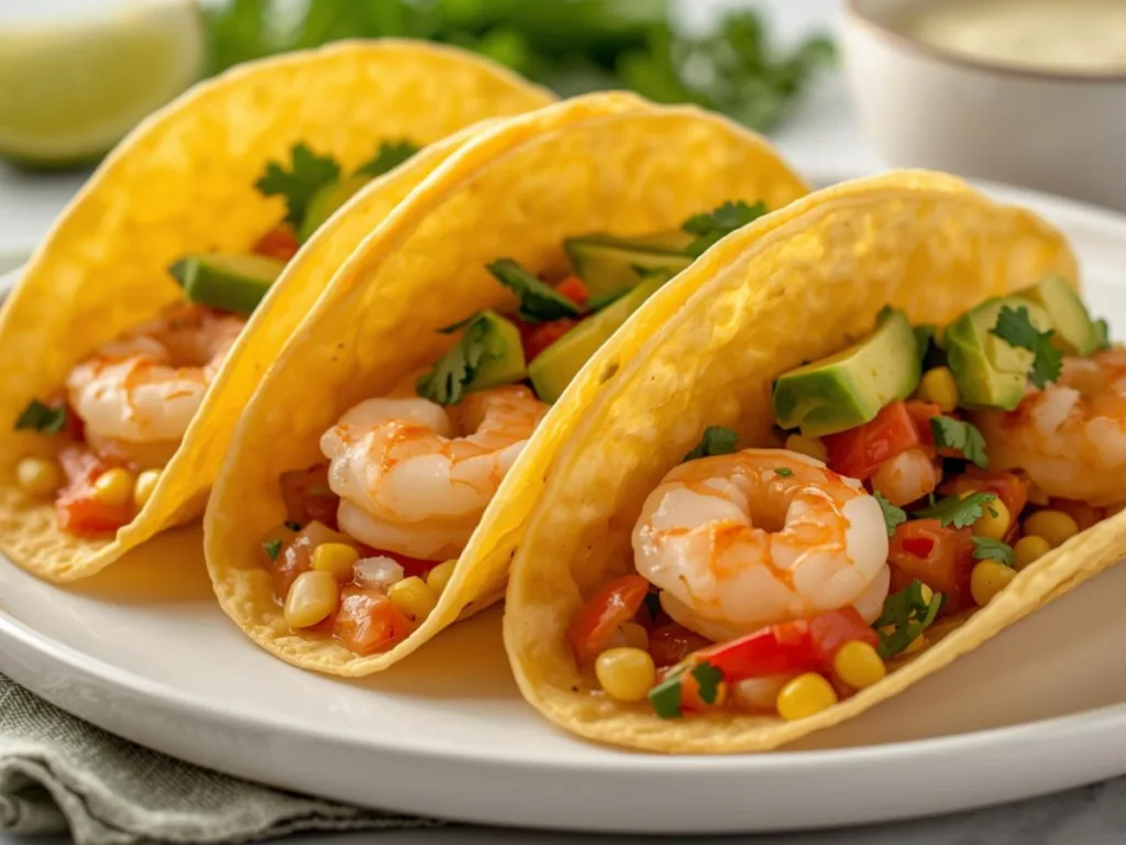Making quick healthy air fryer shrimp tacos for a weeknight meal.