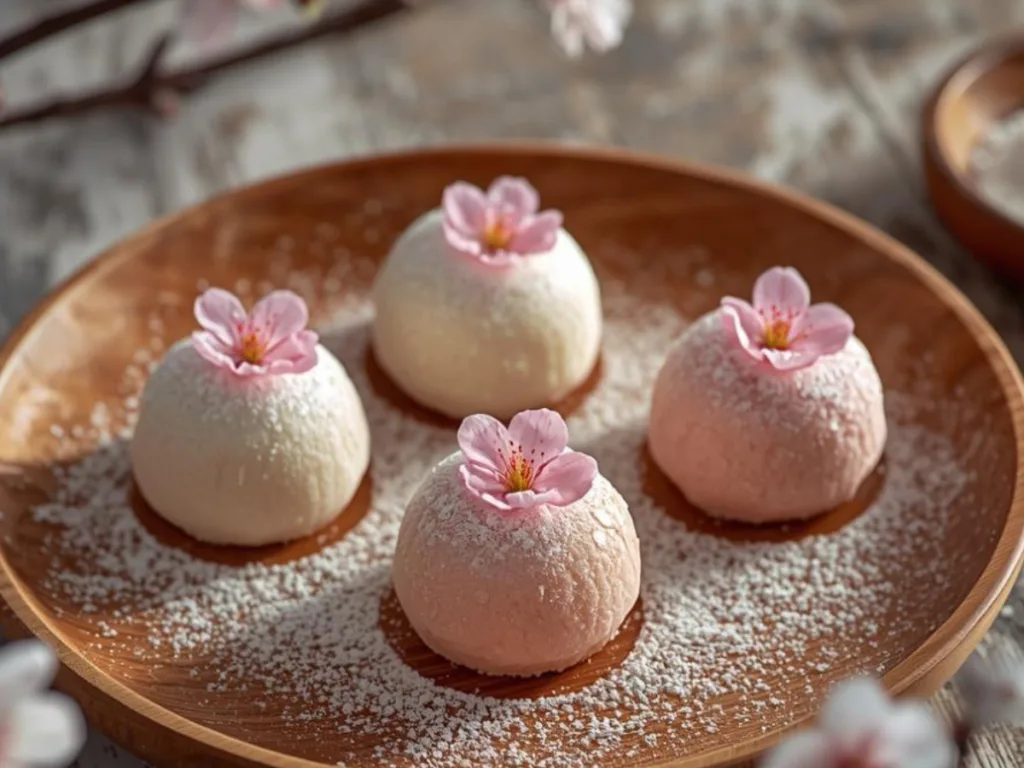 A close-up of a sliced pink cake showcasing the delicate integration of cherry blossom petals within the crumb.