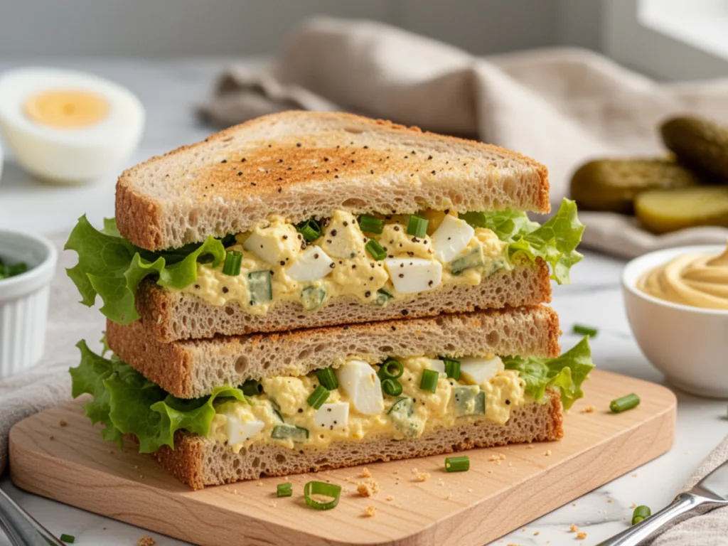 Hand holding sandwich