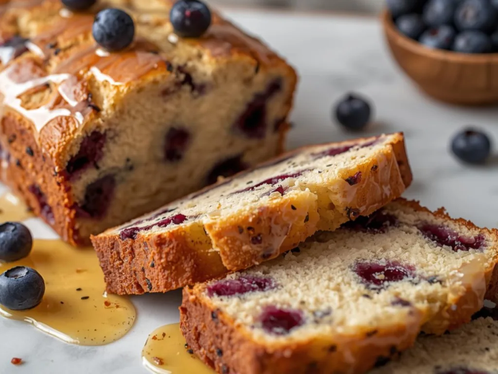 Protein Cottage Cheese Banana Bread with Blueberries