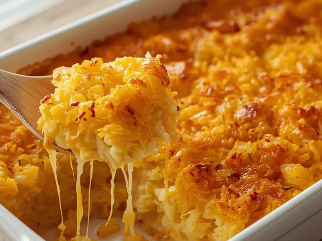 Golden Hashbrown Casserole Dish.