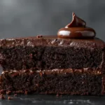 Sliced Mount Doom Cake on a plate.