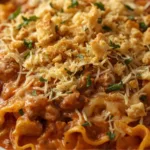 Cheesy Beef and Noodle Casserole bake