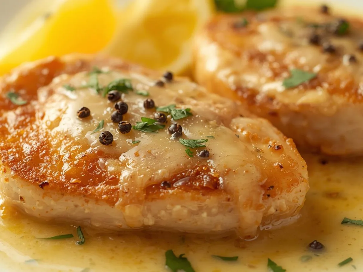 Ina Garten Piccata Chicken in skillet