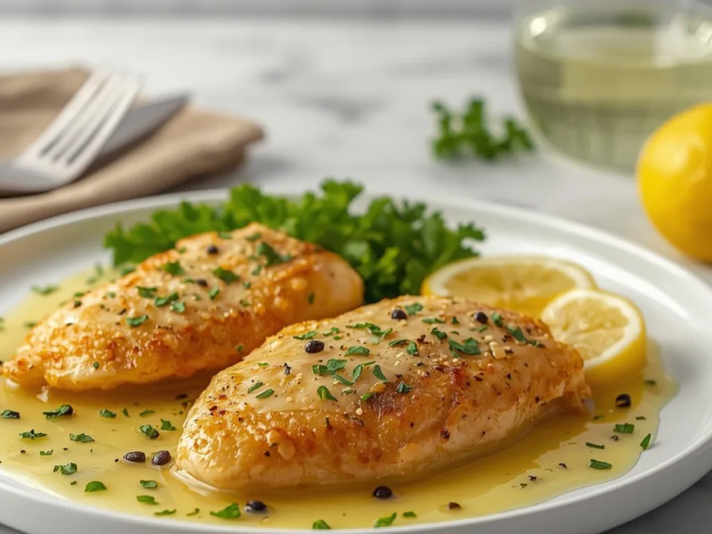 Sliced Ina Garten Piccata Chicken