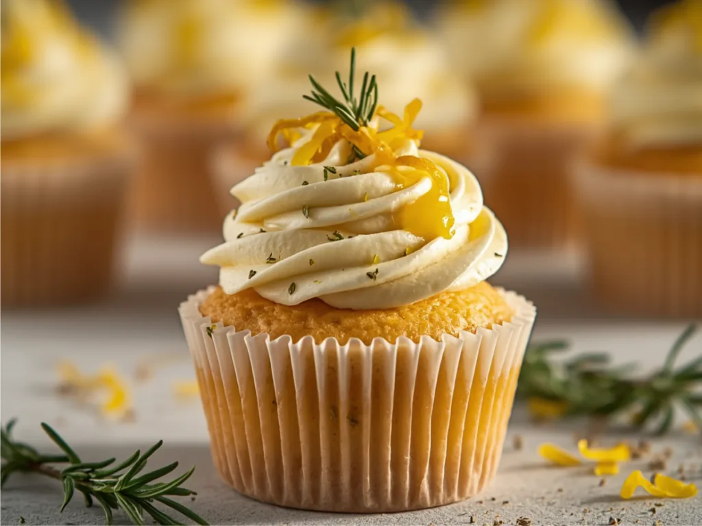 Herby lemon cupcakes.