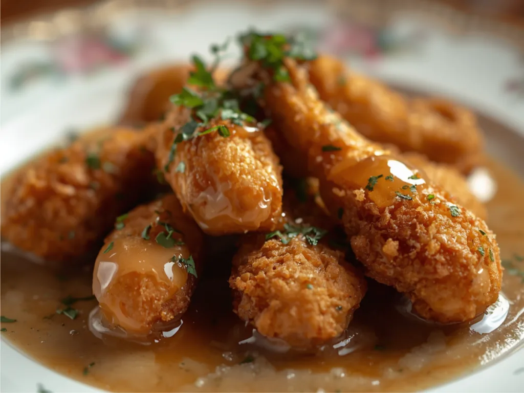 Extra crunchy crispy fried chicken recipe with gravy