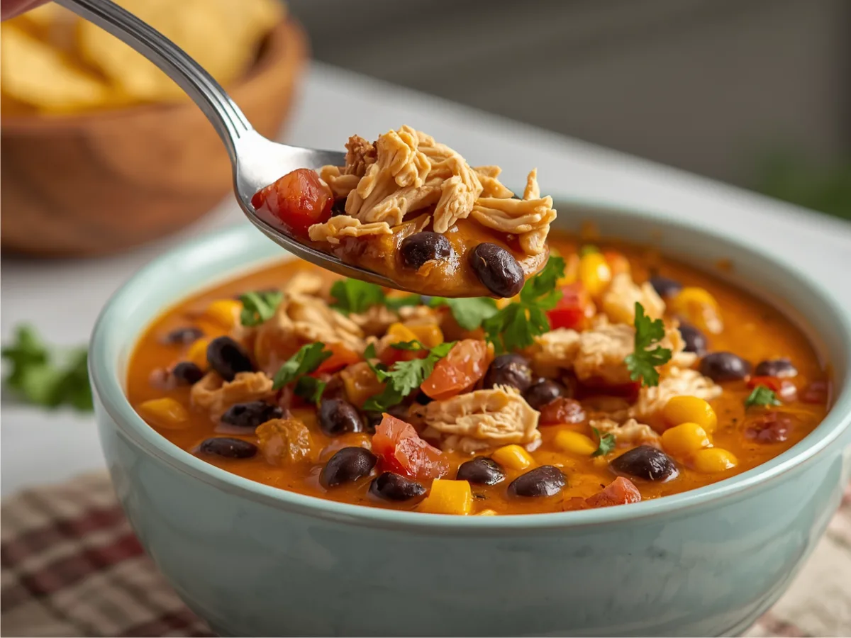 Creamy Classic Slow Cooker Crack Chicken Chili with melted cheese