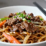 Chinese beef noodles recipes with meat noodles.